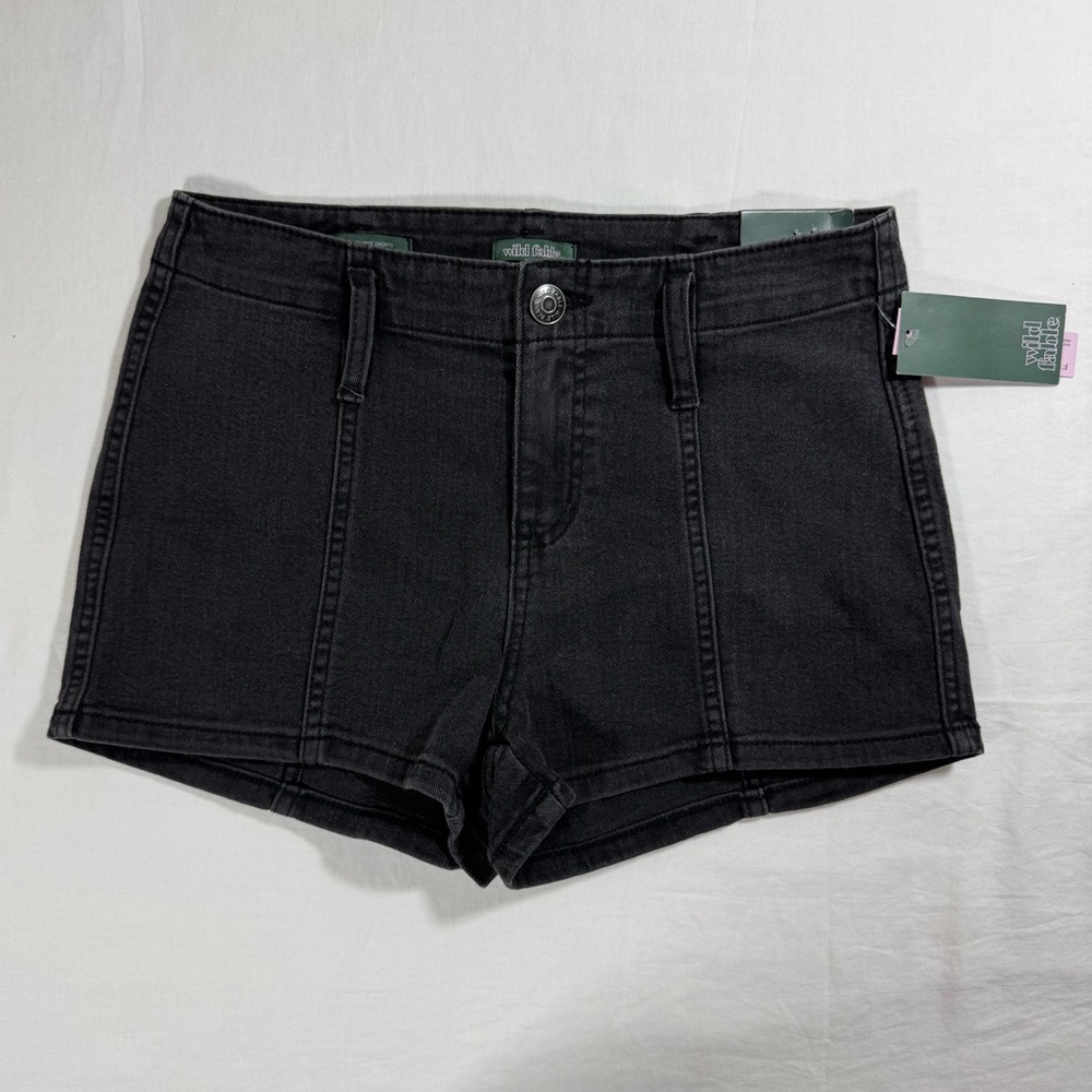 NWT Wild Fable Womens Super High Rise Seamed Denim‎ Shorts Black Size 2